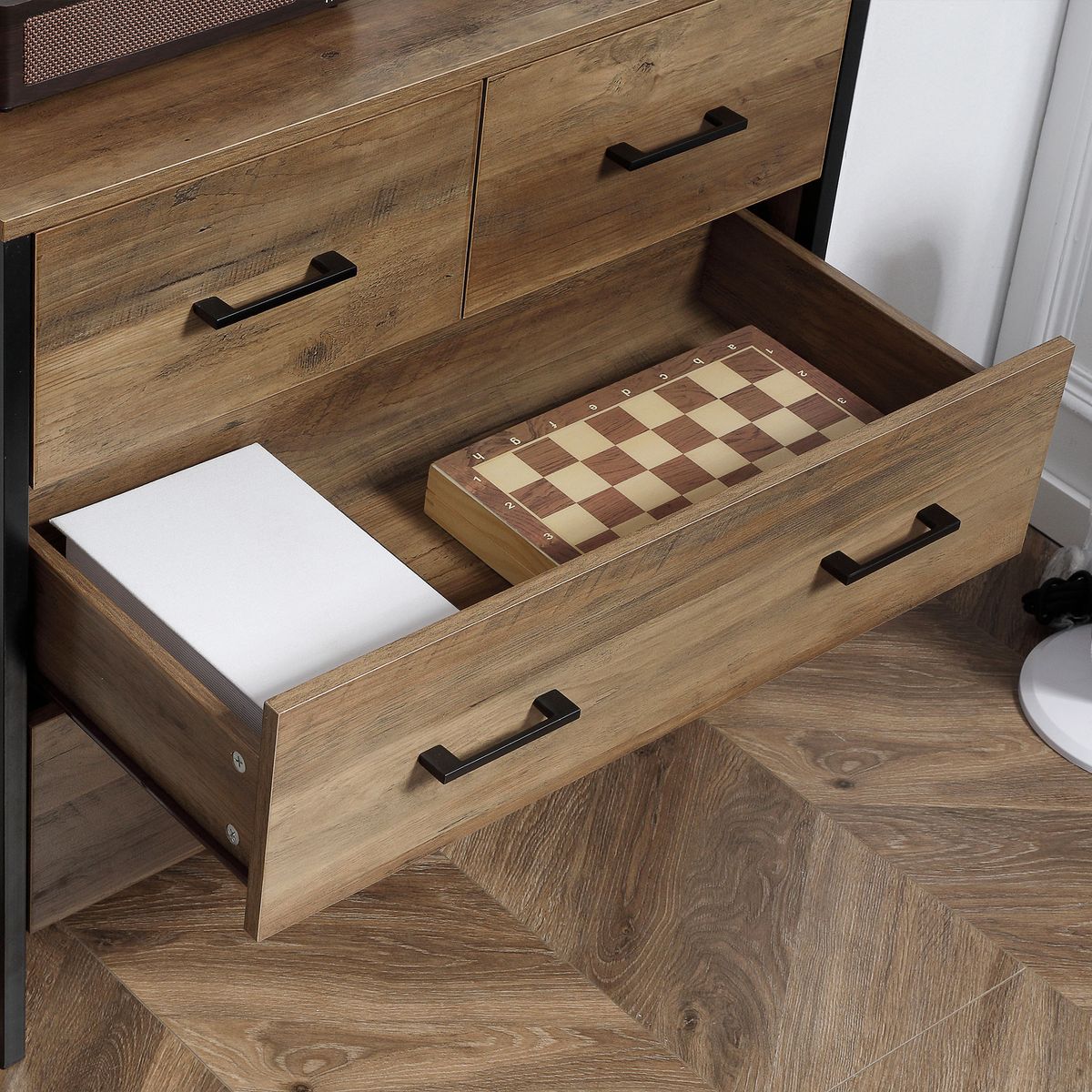 Cajonera Nowton Homcom 4 cajones marrón 75x80x40 cm