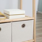 Perchero Alston Homcom 2 cajones de tela + 4 ganchos + barra natural 168x58x36 cm