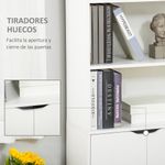 Estantería Trinity Homcom 3 estantes + 2 puertas blanco 180x59x29 cm