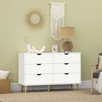 Cómoda Preston Homcom 6 cajones blanco 76x120x40 cm