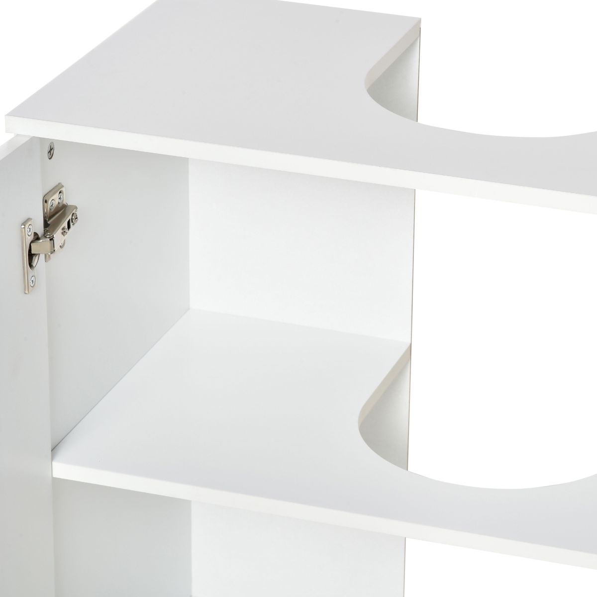 Mueble de lavabo Strade Kleankin 2 puertas + estante interior blanco/natural 60,5x60x30 cm