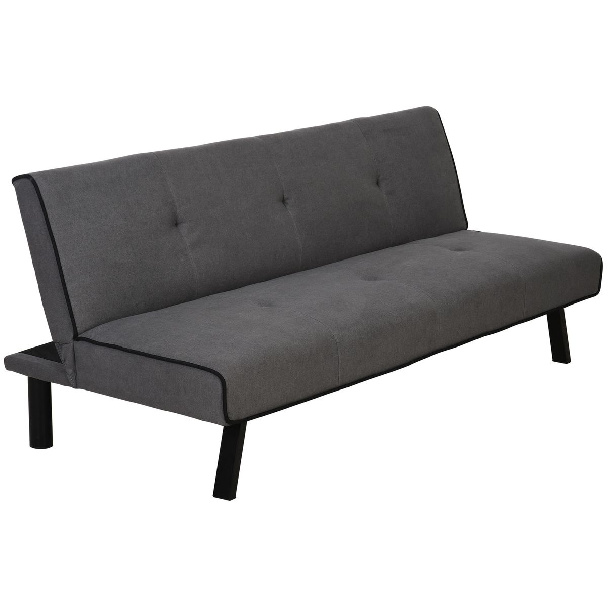 Sofá cama Sutton Homcom 3 plazas reclinable gris 72,5x170x76 cm