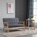Sofá Craik Homcom 2 plazas patas antideslizantes gris 78x113x67 cm