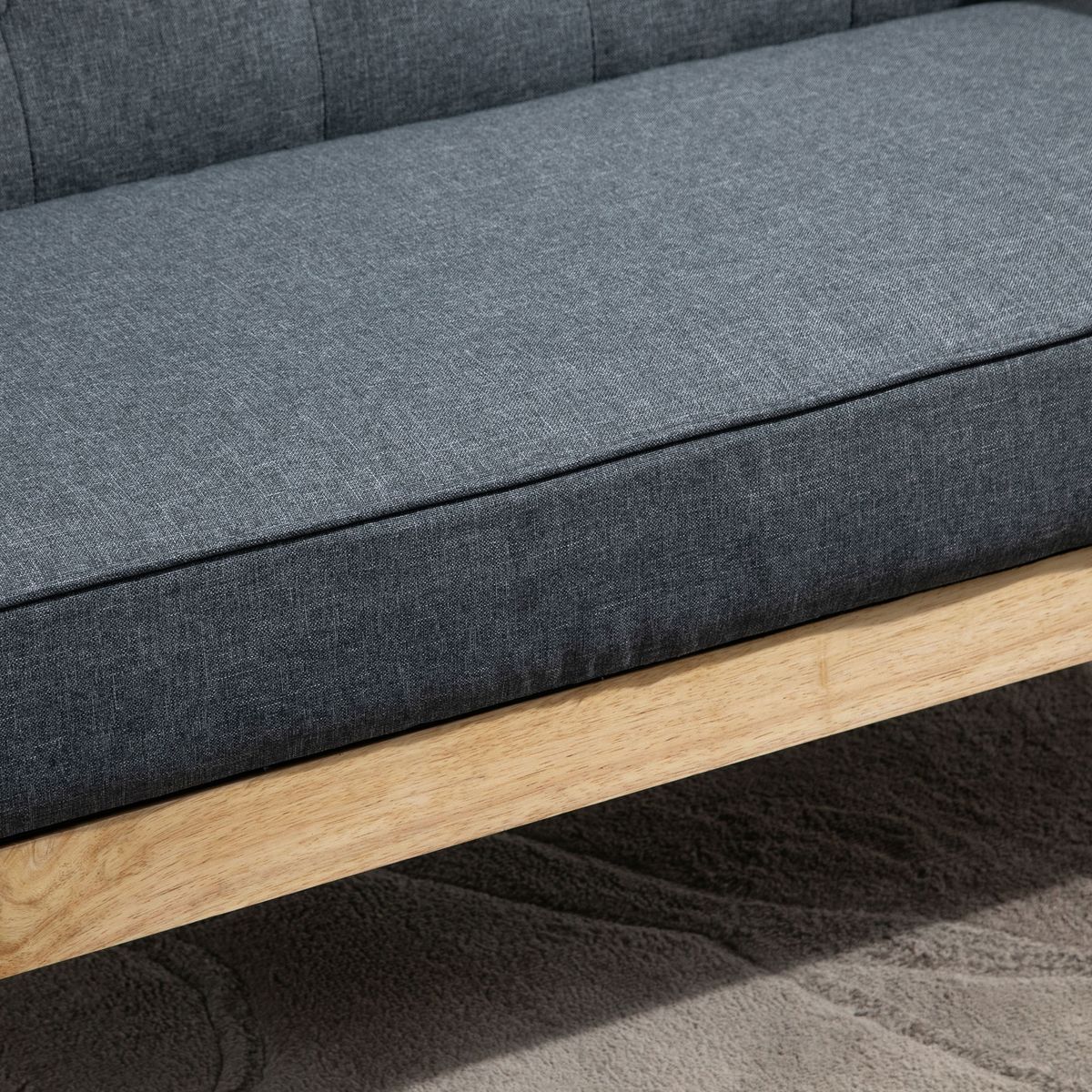 Sofá Craik Homcom 2 plazas patas antideslizantes gris 78x113x67 cm