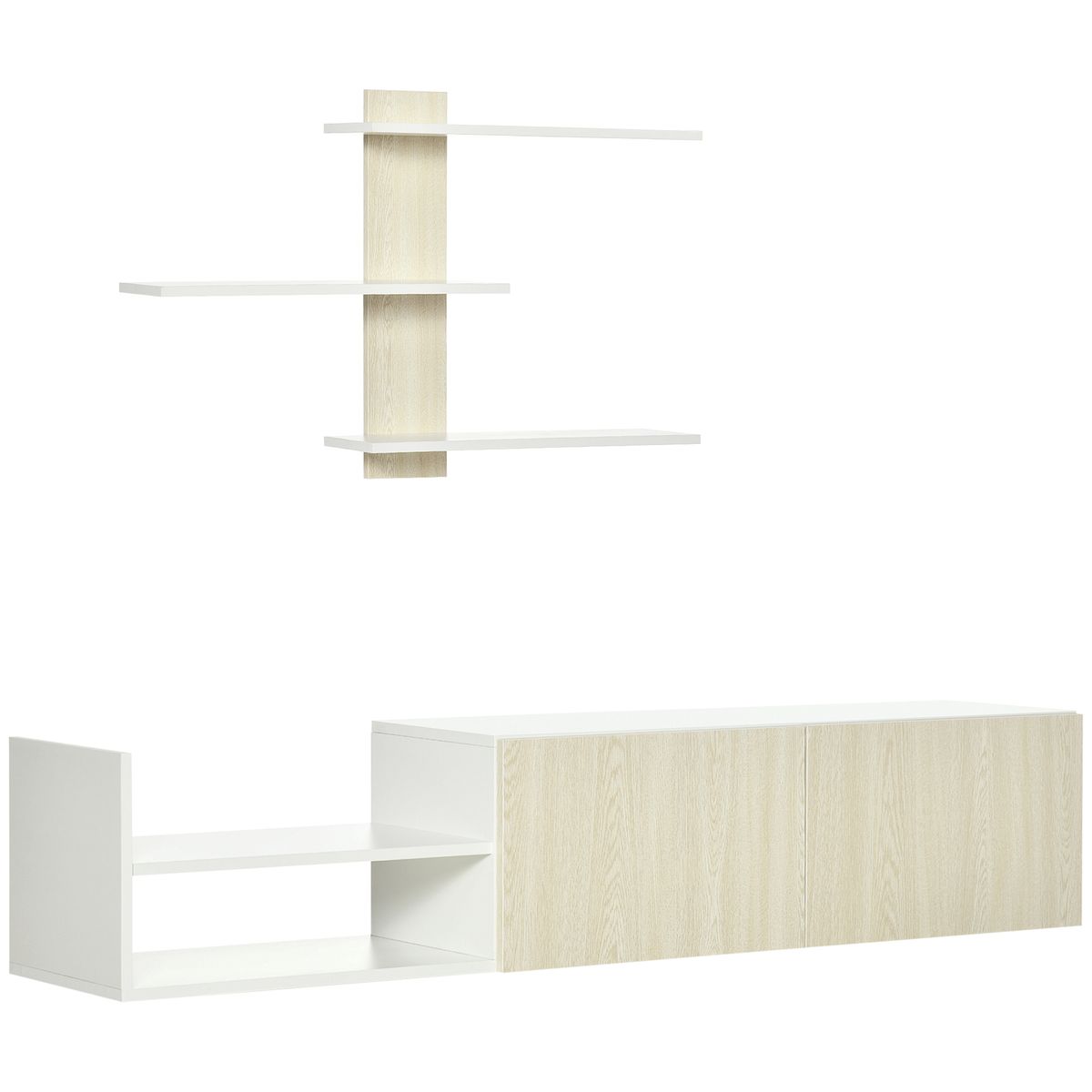 Composición de salón Antares Homcom con estantería natural