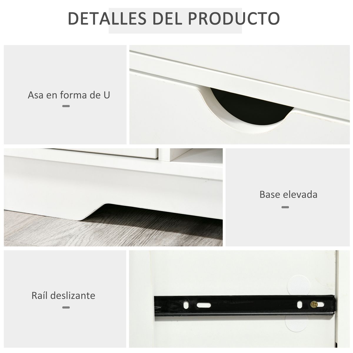 Banco zapatero Craig Homcom 2 cajones + estante blanco/gris 43,5x80,5x30,5 cm