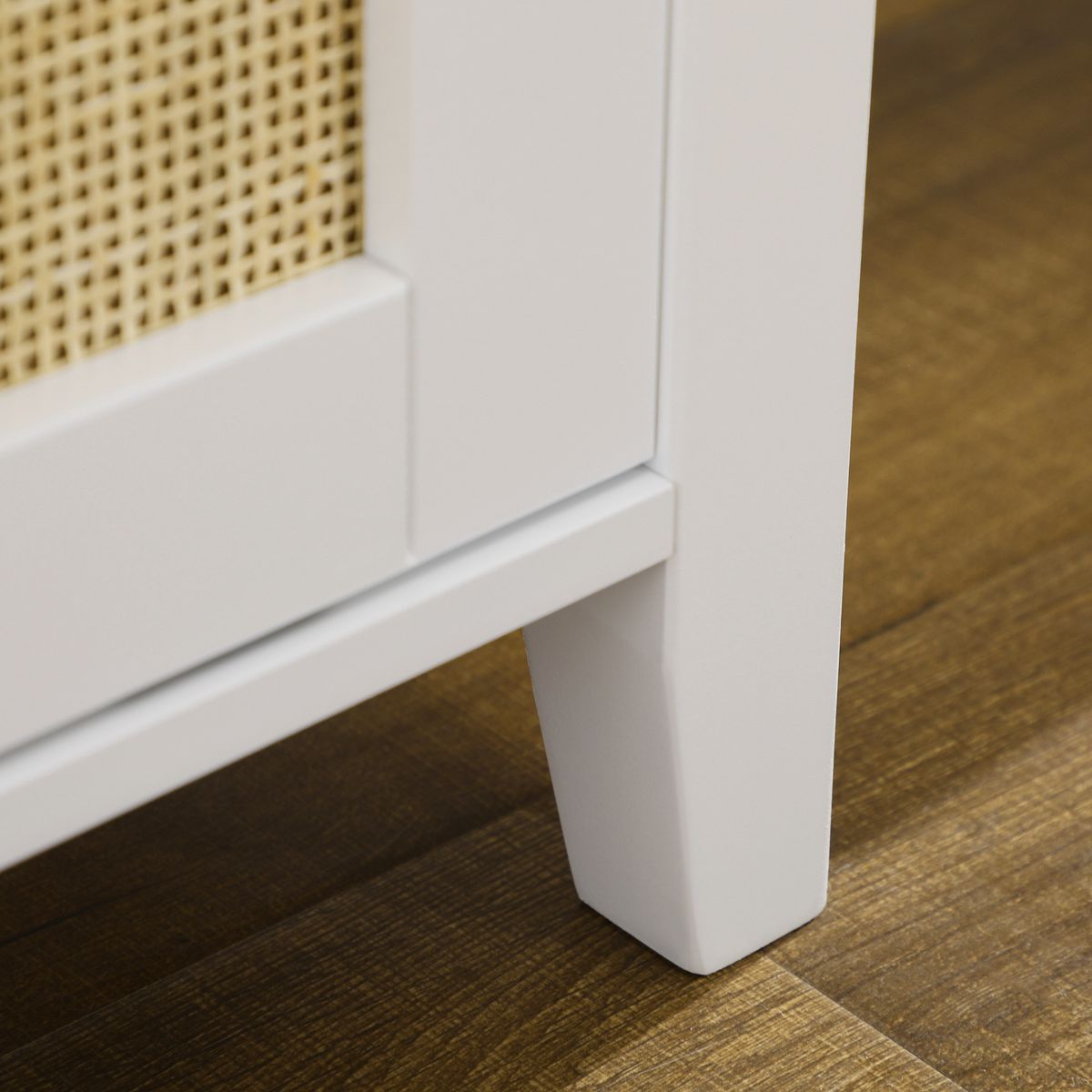 Banco zapatero Lovviken Homcom 2 puertas blanco/natural 45x80x35 cm
