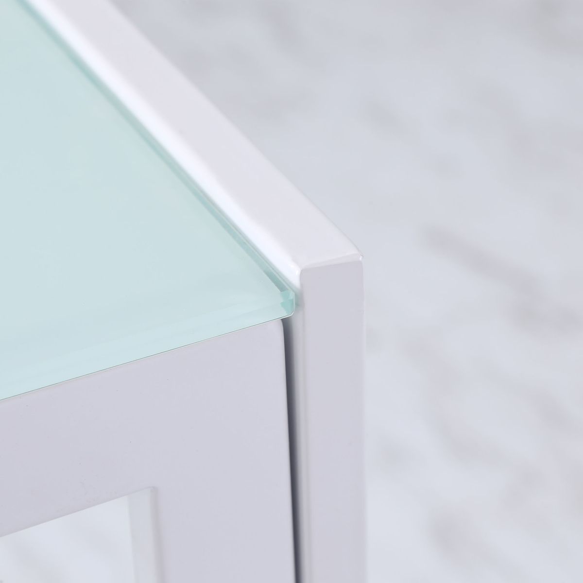 Mesa de comedor Norton Homcom tapa de cristal blanco 75x120x60 cm
