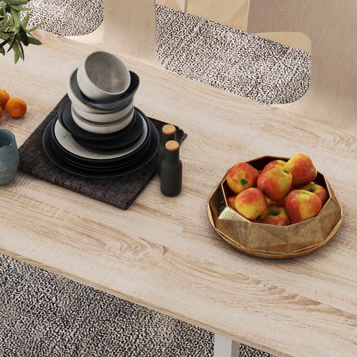 Mesa de comedor Peanut Homcom rectangular extensible 76x110-160x70 cm 8