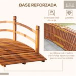 Puente para jardín Tiset Outsunny con pasamanos 58x185x72 cm