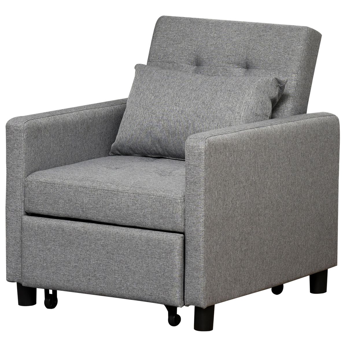 Sofá cama Langar Homcom individual con 4 ruedas gris 84x69x77 cm
