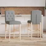 Pack de 2 taburetes altos con respaldo acolchado gris claro 114x43,5x52 cm