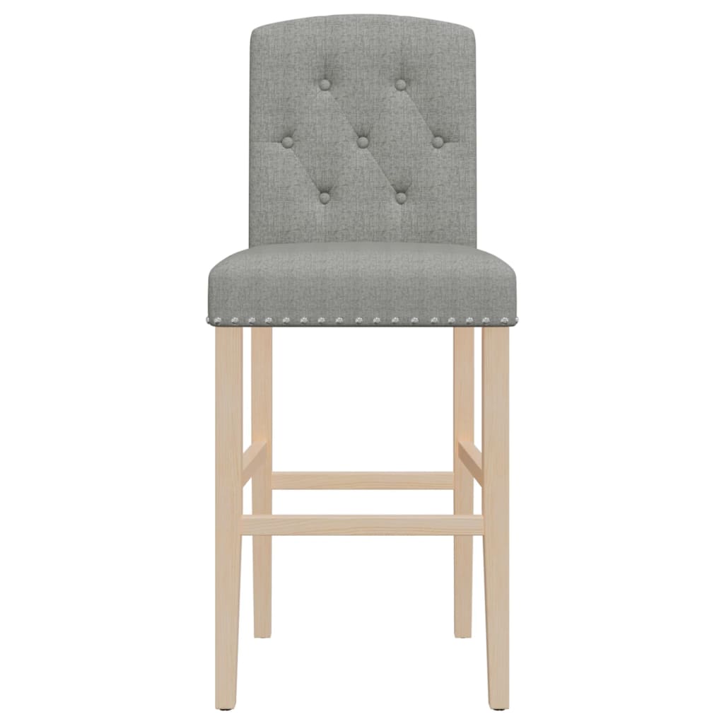 Pack de 2 taburetes altos con respaldo acolchado gris claro 114x43,5x52 cm