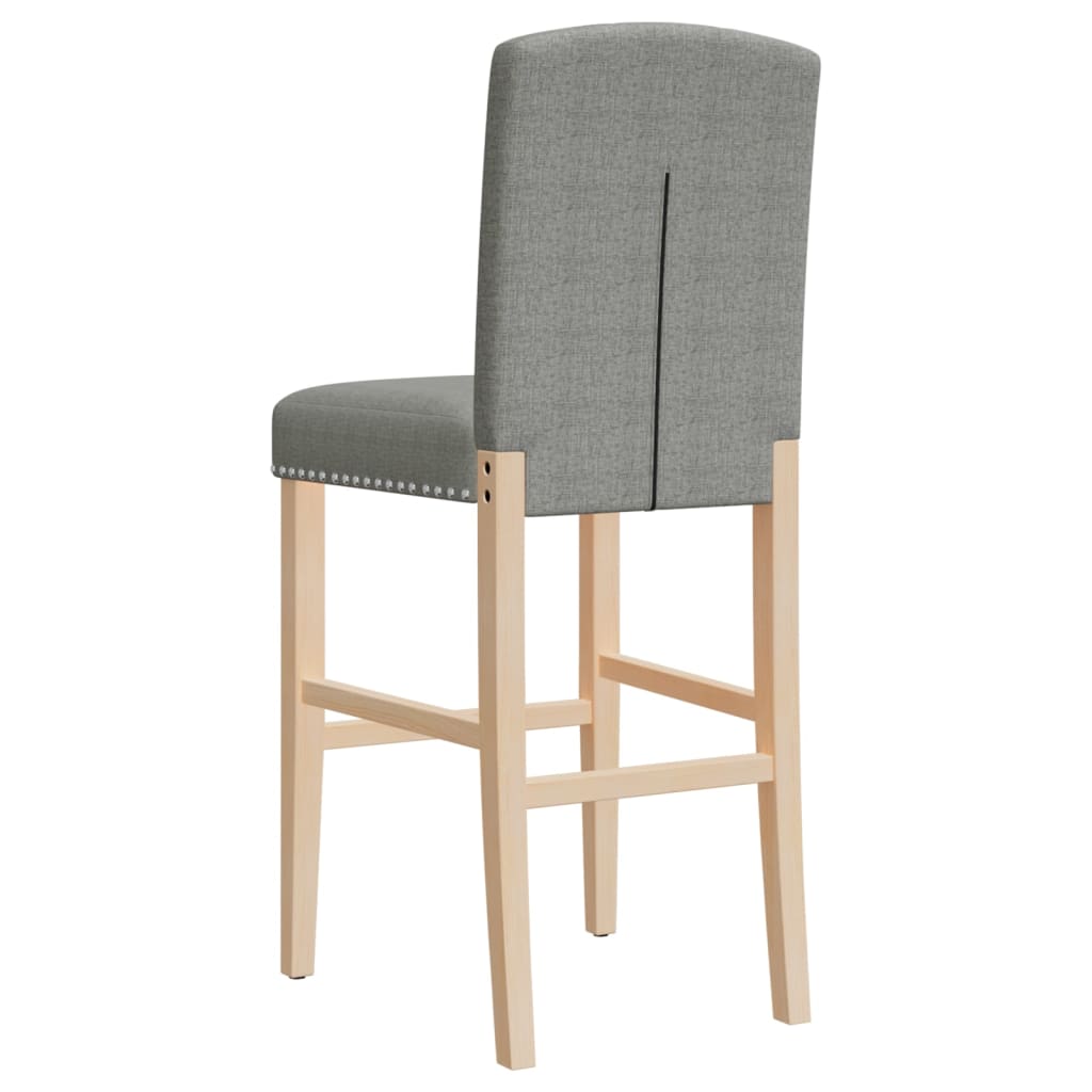 Pack de 2 taburetes altos con respaldo acolchado gris claro 114x43,5x52 cm
