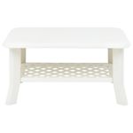 Mesa de centro Polka de exterior con estante inferior blanco 46x90x60 cm