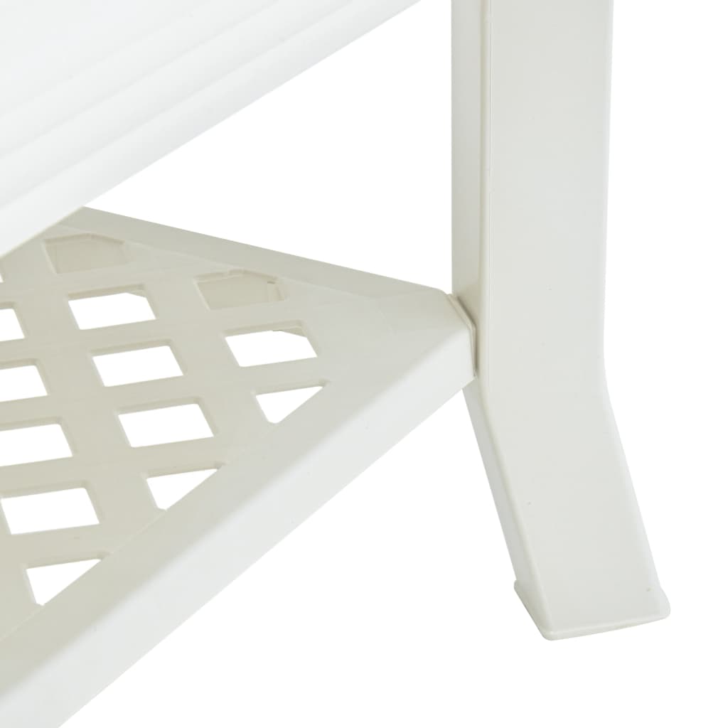 Mesa de centro Polka de exterior con estante inferior blanco 46x90x60 cm