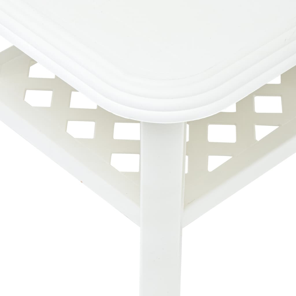 Mesa de centro Polka de exterior con estante inferior blanco 46x90x60 cm