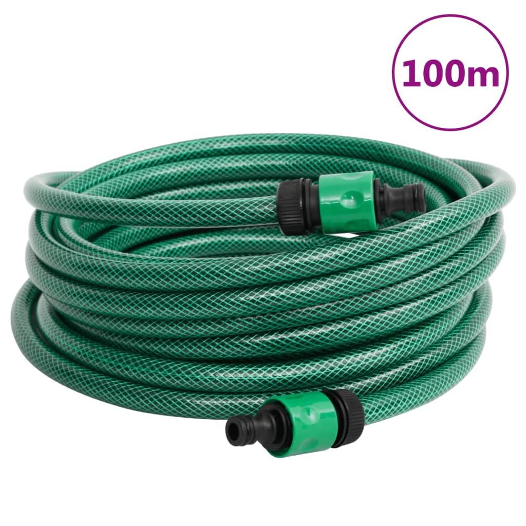 Manguera de exterior PVC con acopladores verde 100m 5