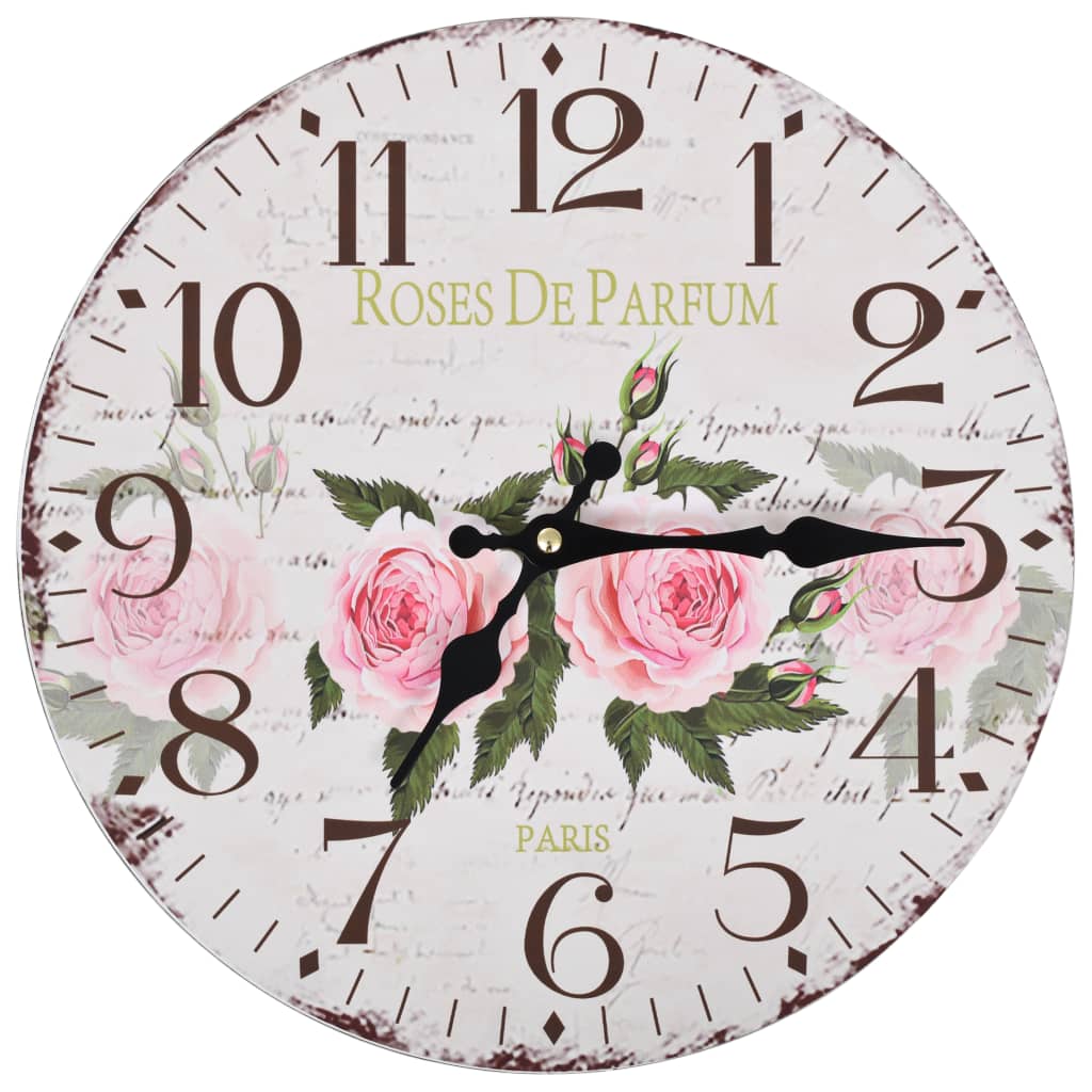 Reloj de pared Gula estilo vintage rosa 30 cm