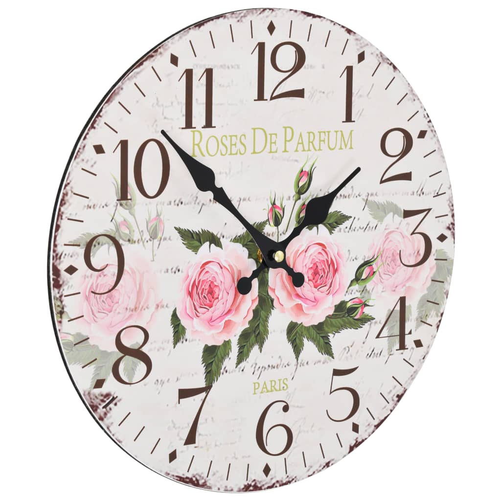 Reloj de pared Gula estilo vintage rosa 30 cm