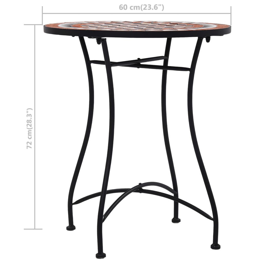 Mesa de exterior Bistró cerámica marrón Ø60x72 cm