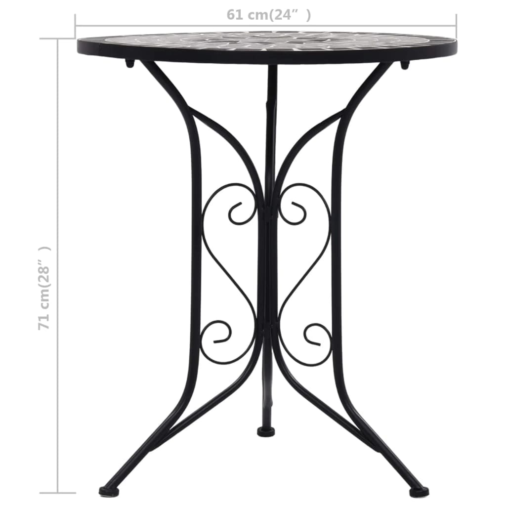 Mesa de exterior Bistró cerámica gris Ø60x72 cm
