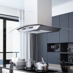 Campana extractora VidaXL 180W pantalla LCD plata 90 cm 2