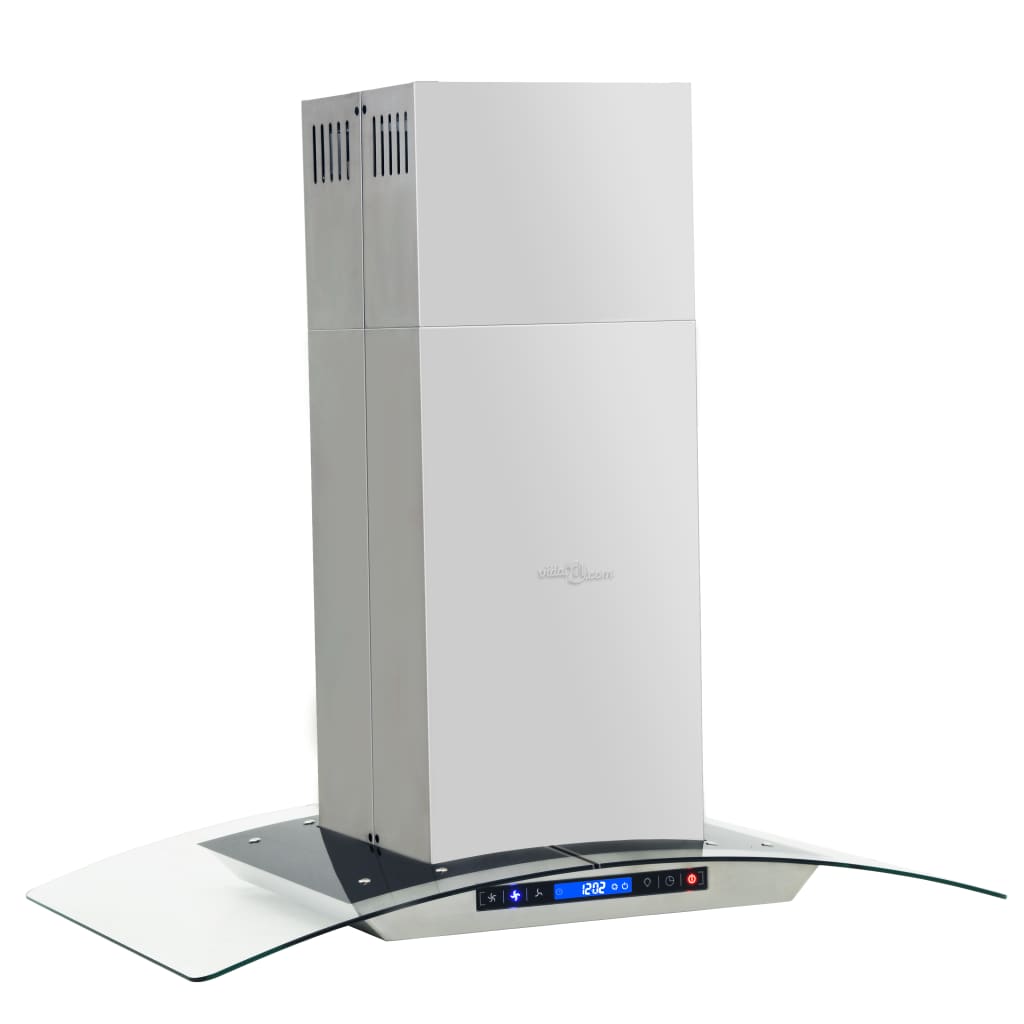 Campana extractora VidaXL 180W pantalla LCD plata 90 cm 3
