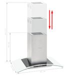 Campana extractora VidaXL 180W pantalla LCD plata 90 cm 4