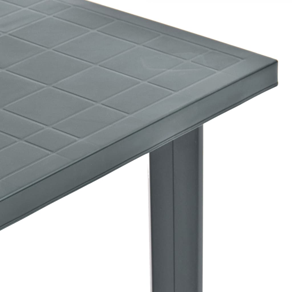 Mesa de exterior con agujero para sombrilla verde 72x80x75 cm