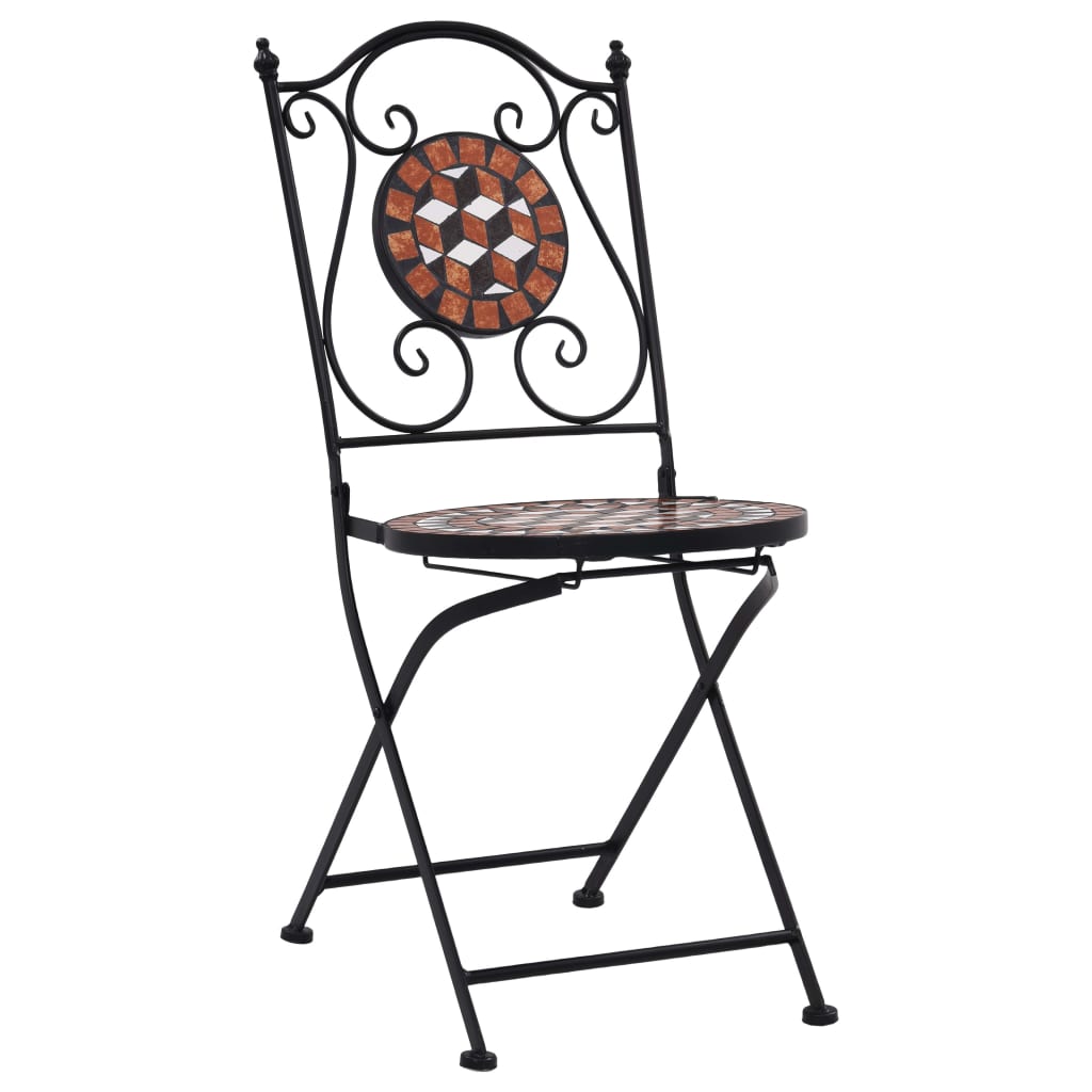 Pack de 2 sillas Bistró para exterior cerámica marrón 87x52x37 cm