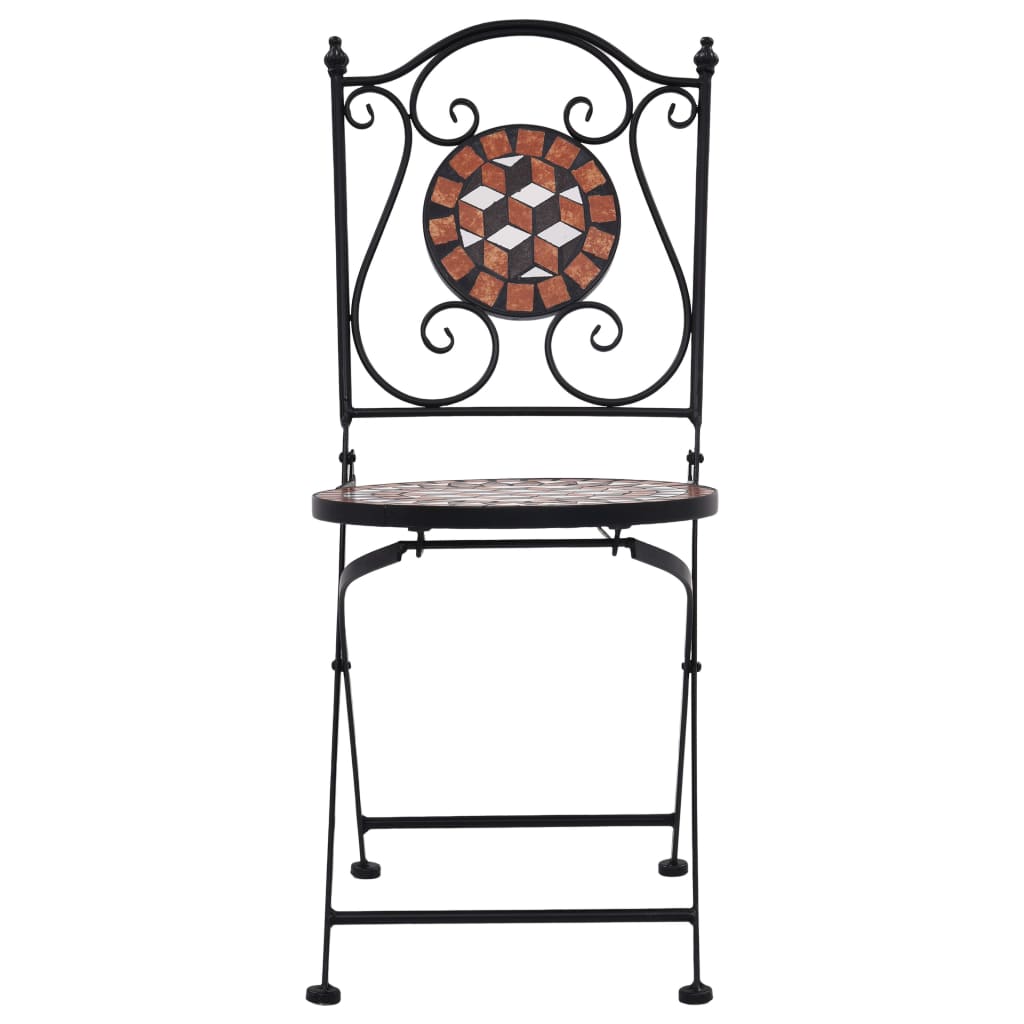 Pack de 2 sillas Bistró para exterior cerámica marrón 87x52x37 cm