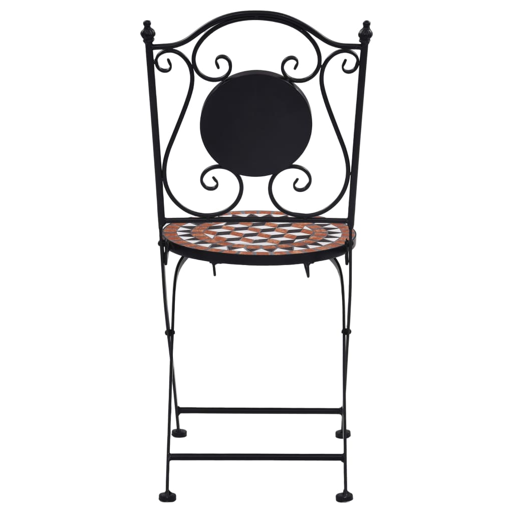 Pack de 2 sillas Bistró para exterior cerámica marrón 87x52x37 cm