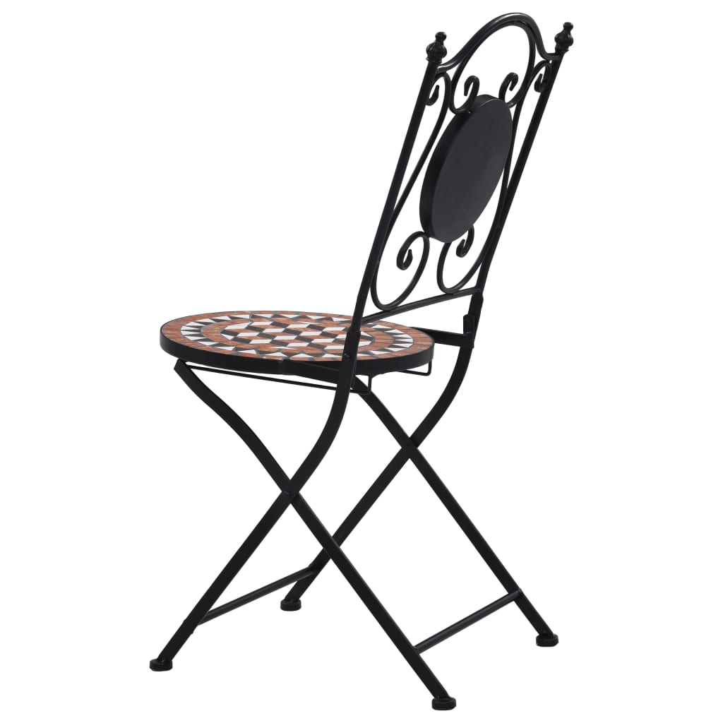Pack de 2 sillas Bistró para exterior cerámica marrón 87x52x37 cm