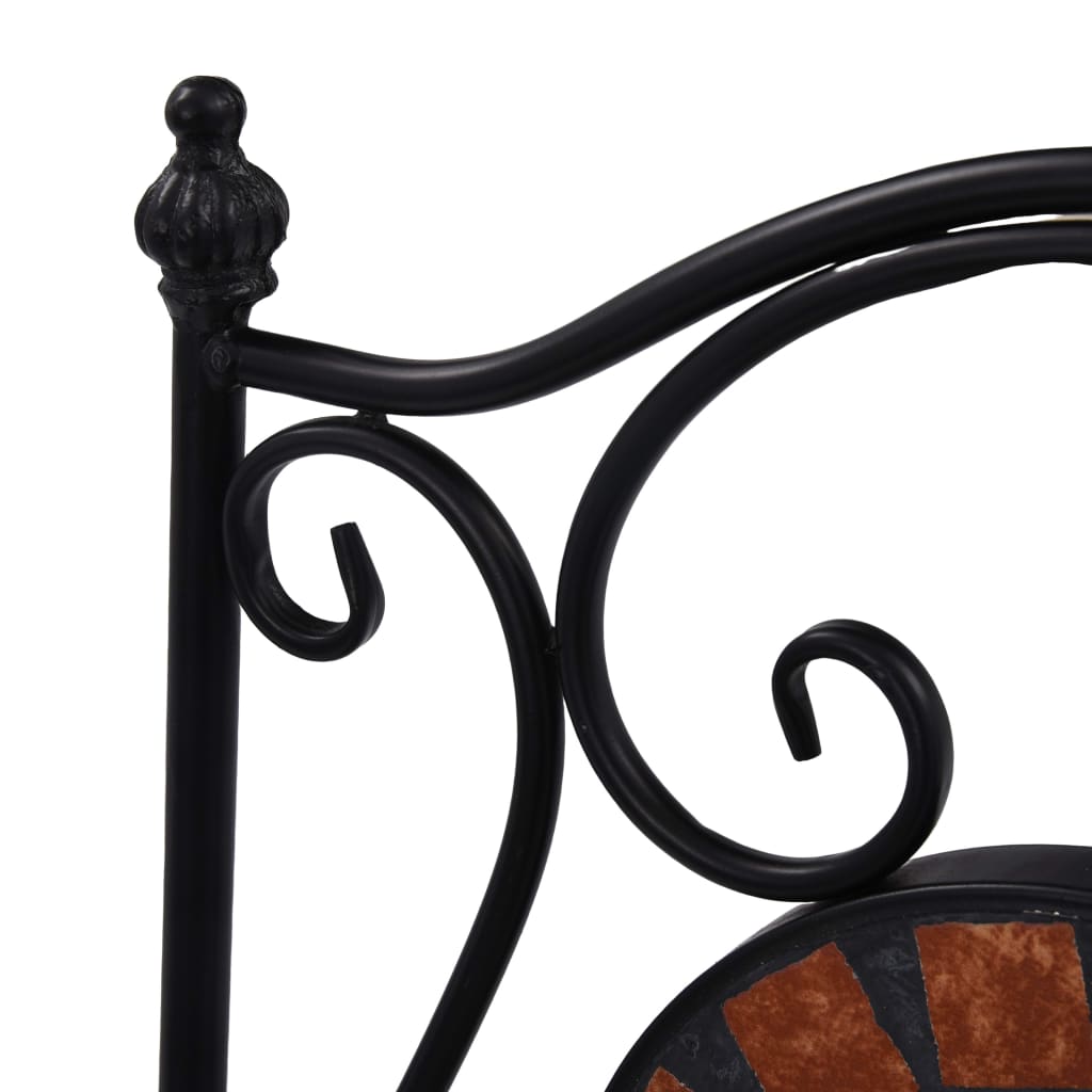 Pack de 2 sillas Bistró para exterior cerámica marrón 87x52x37 cm