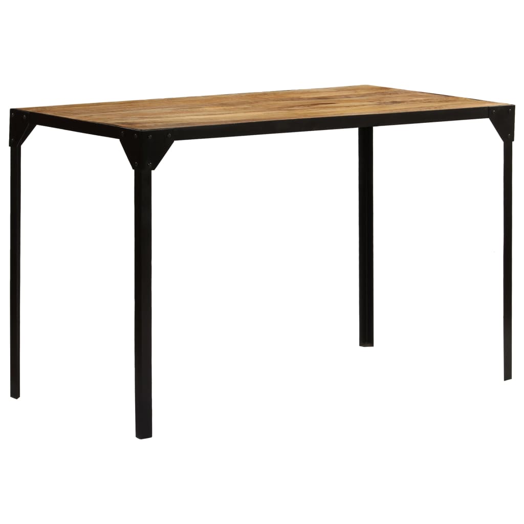 Mesa de comedor Índica madera maciza negro/natural 76x120x60 cm
