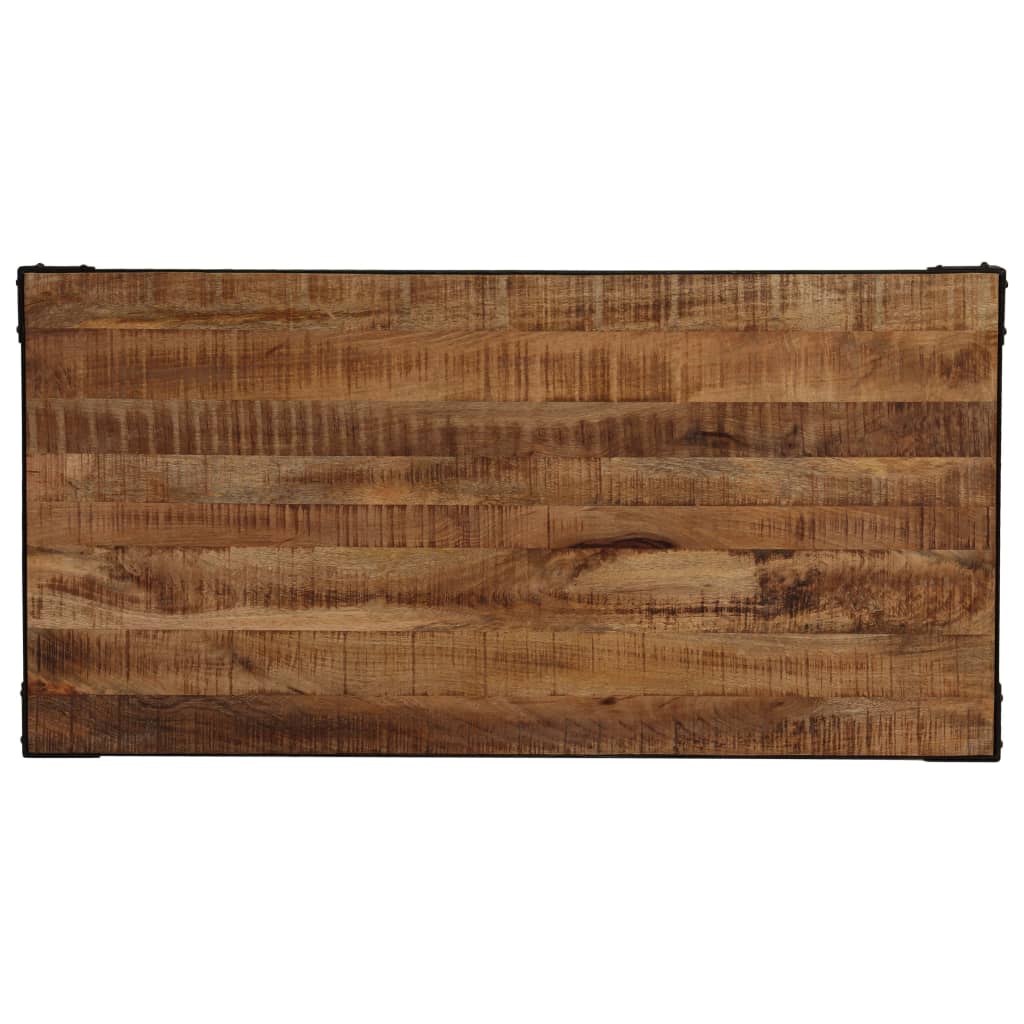 Mesa de comedor Índica madera maciza negro/natural 76x120x60 cm