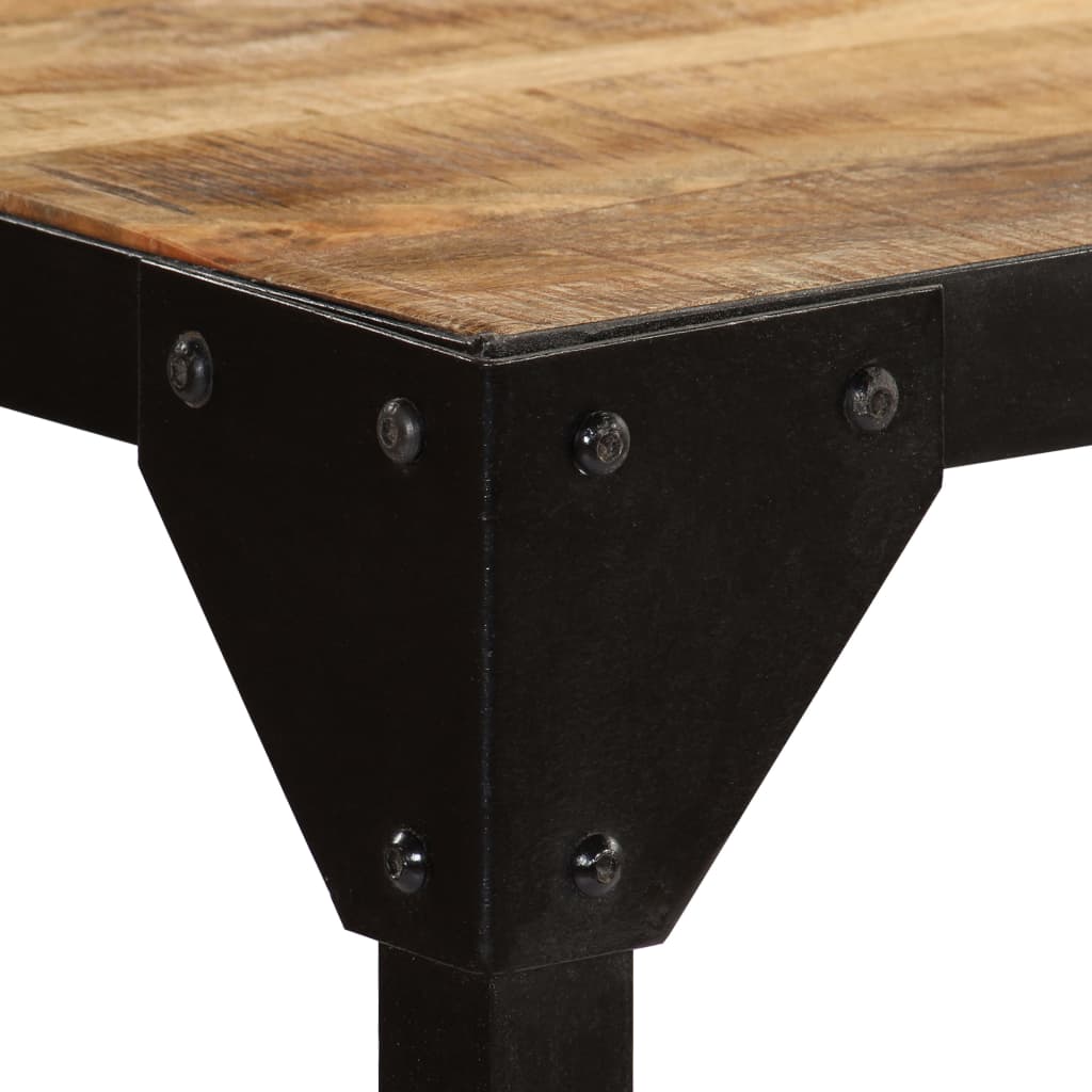 Mesa de comedor Índica madera maciza negro/natural 76x120x60 cm