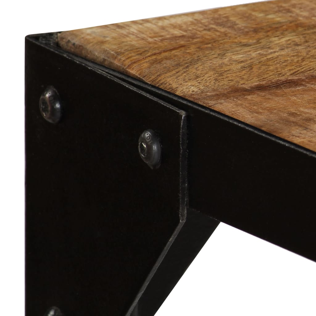 Mesa de comedor Índica madera maciza negro/natural 76x120x60 cm