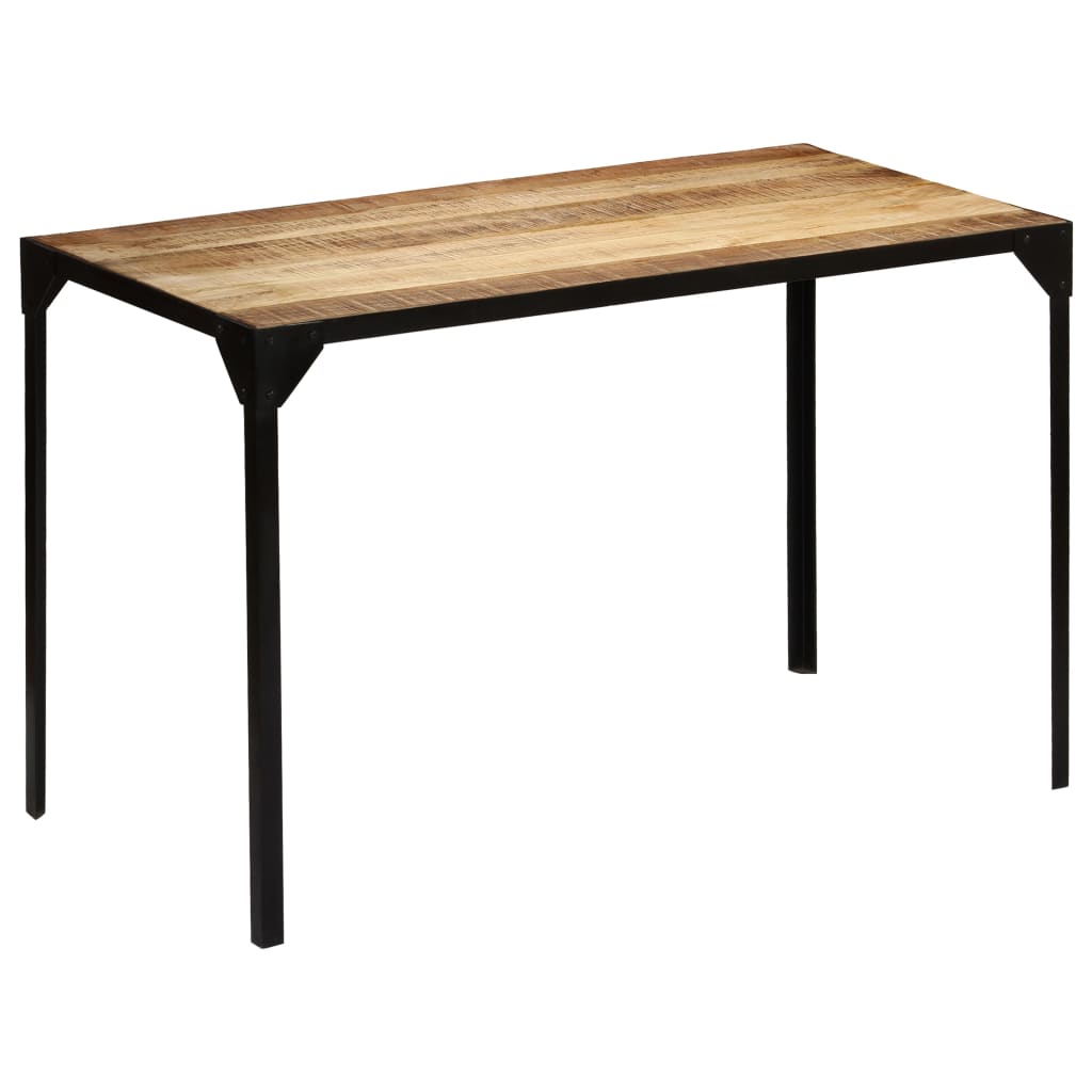 Mesa de comedor Índica madera maciza negro/natural 76x120x60 cm