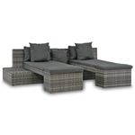Conjunto de jardín Batford 2 sofás + 2 tumbonas gris 65x240x74 cm