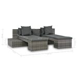 Conjunto de jardín Batford 2 sofás + 2 tumbonas gris 65x240x74 cm