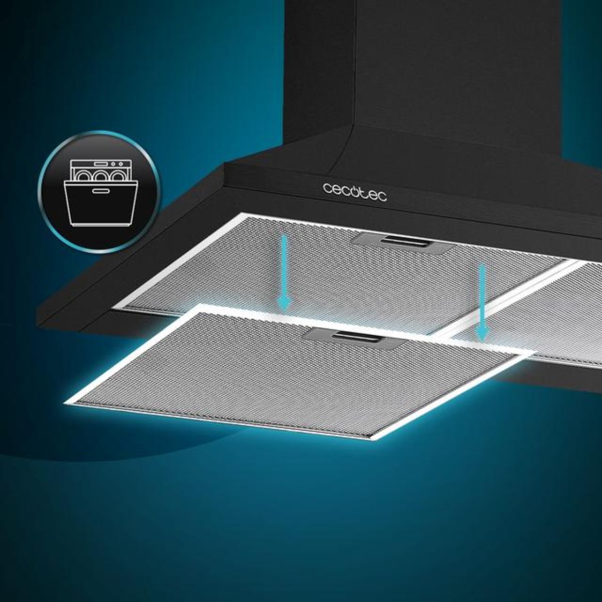 Campana-piramidal-Cecotec-Bolero-Flux-PM-604300-Black-C-105W-430-m³-h-C-negro-60cm-filtro