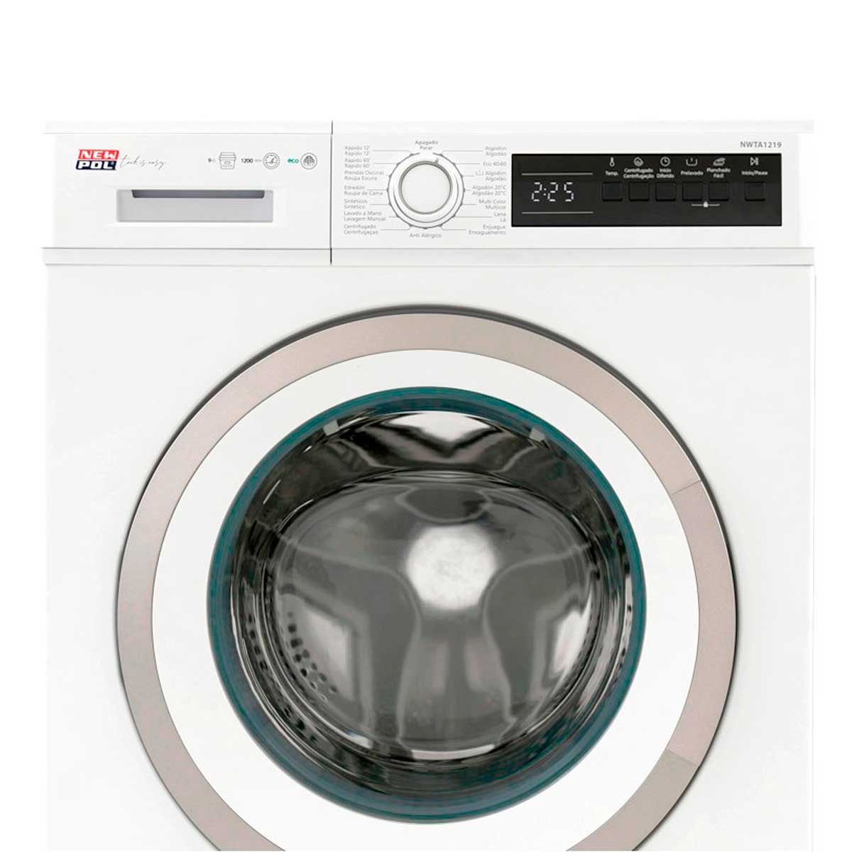 Lavadora New Pol  NWTA1219 9kg 1200 rpm Twin Jet System A blanco 84,5 cm 3