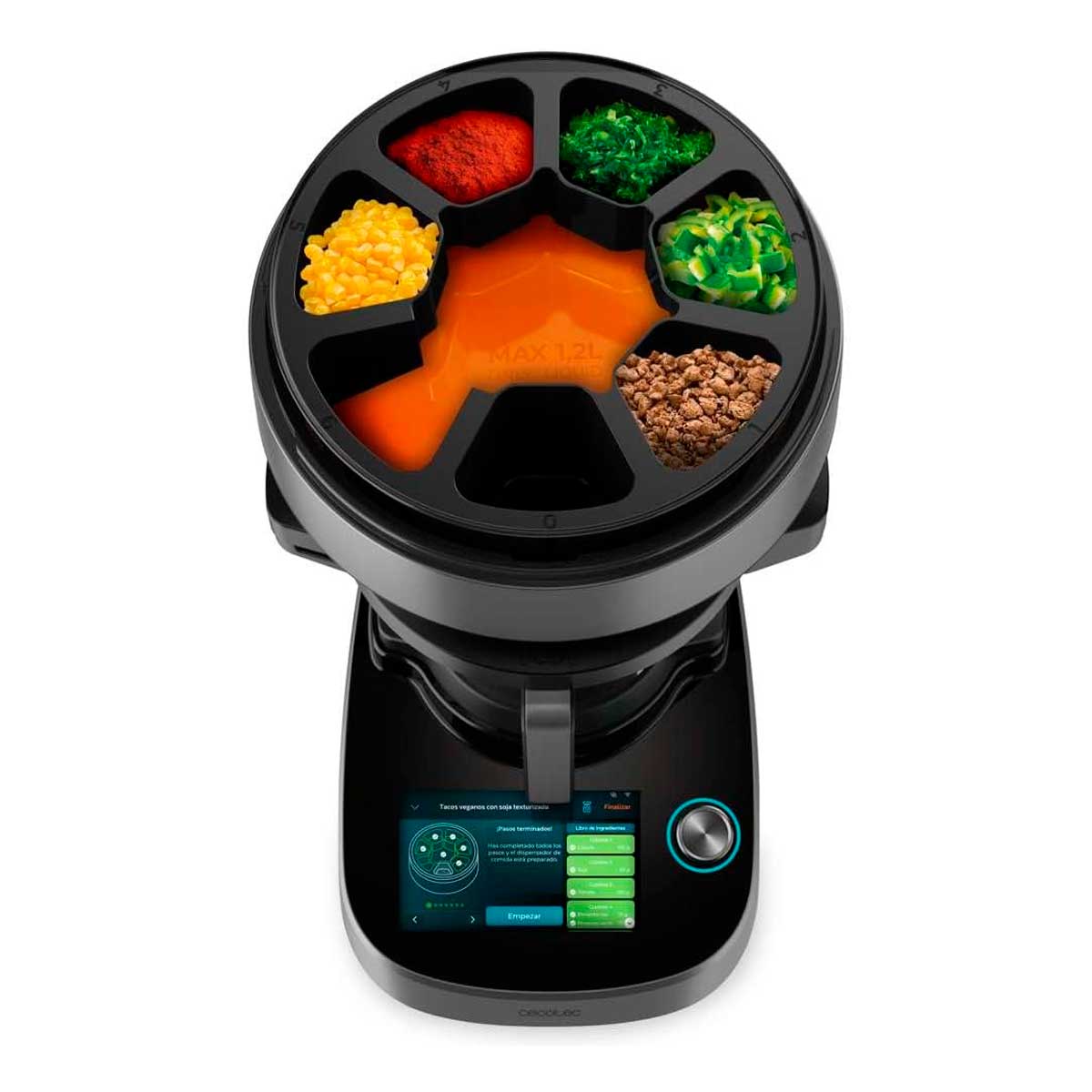 Robot de cocina Cecotec Mambo CooKing Total Gourmet 2200W ChefCrown 2 jarras WiFi inox 2