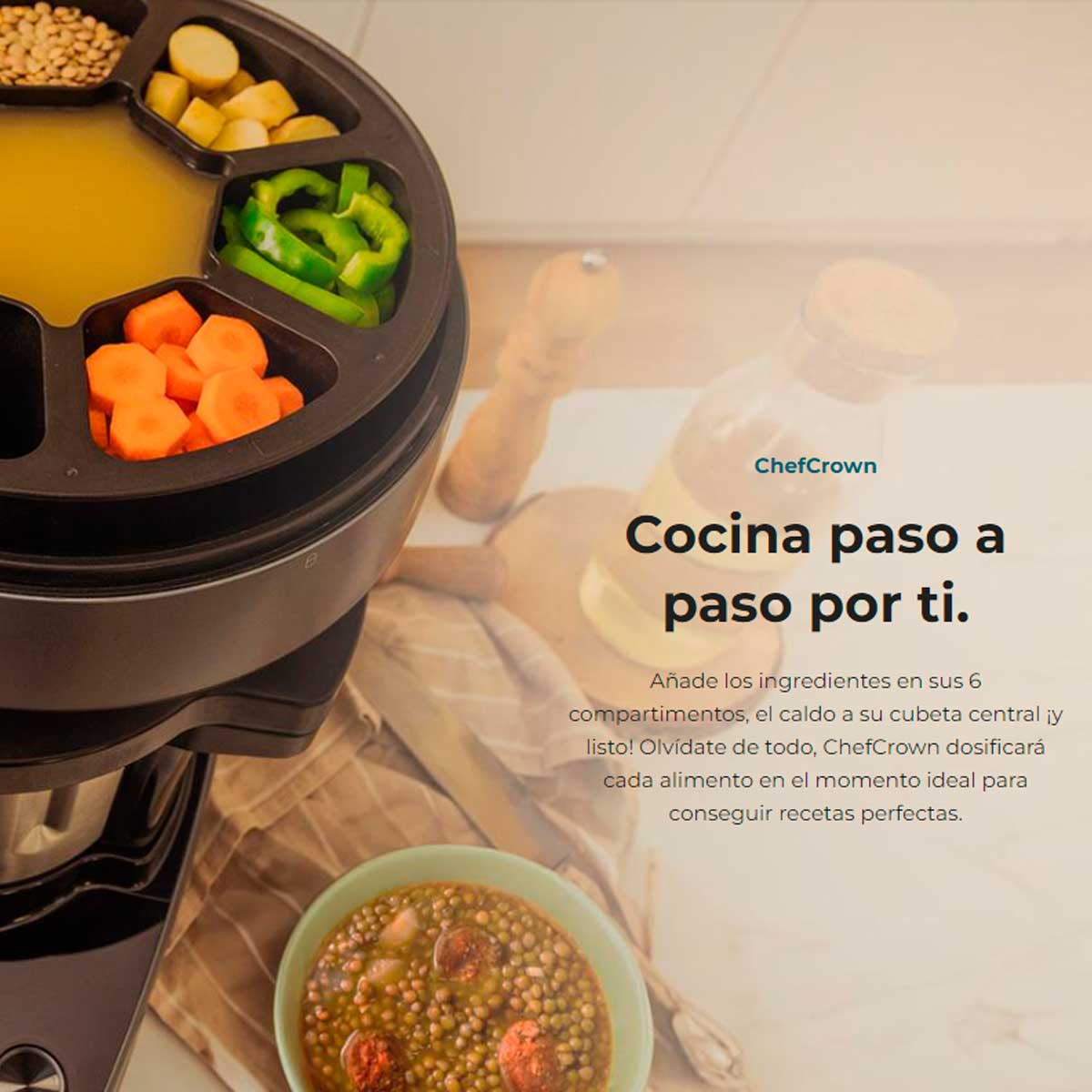 Robot de cocina Cecotec Mambo CooKing Total Gourmet 2200W ChefCrown 2 jarras WiFi inox 4
