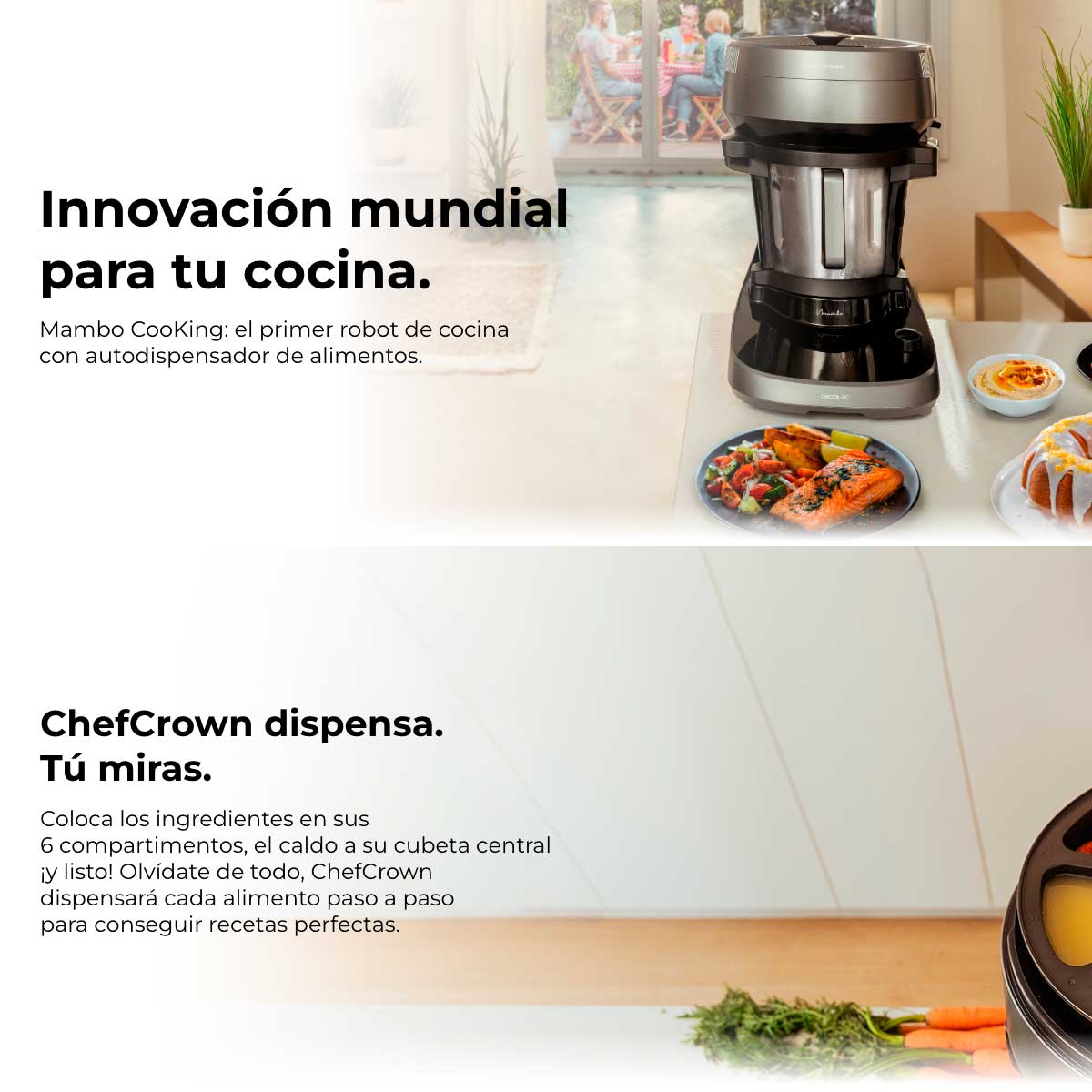 Robot de cocina Cecotec Mambo CooKing Unique 2200W ChefCrown WiFi inox 3