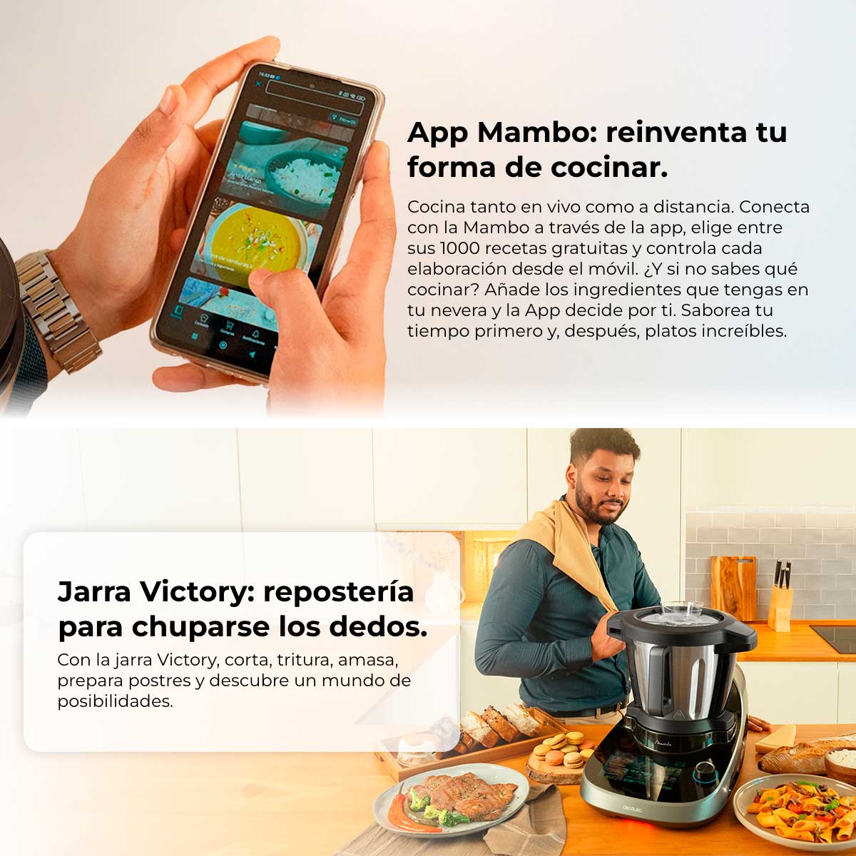 Robot de cocina Cecotec Mambo CooKing Victory 1700W ChefCrown WiFi inox 5