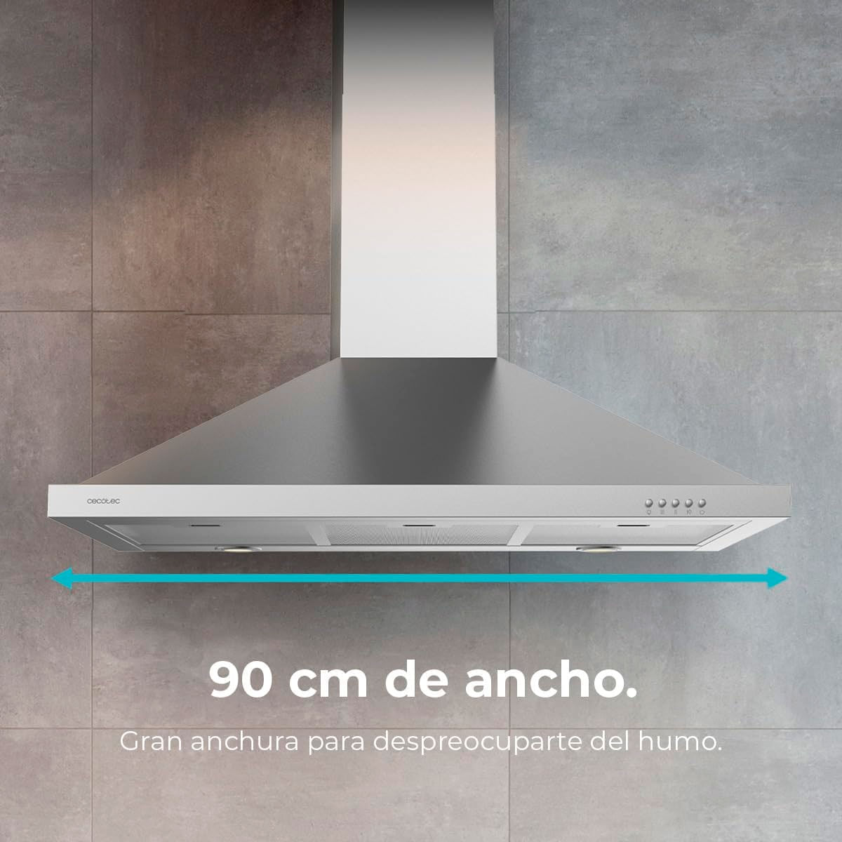 Campana piramidal Cecotec Bolero Flux PM 906500 Inox A 165W inox 90 cm 2