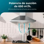 Campana piramidal Cecotec Bolero Flux PM 906500 Inox A 165W inox 90 cm 4